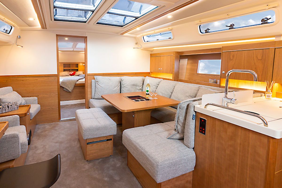 Salon of Marion, a Hanse Yachts Hanse 455 sailboat at Dubrovnik, Croatia