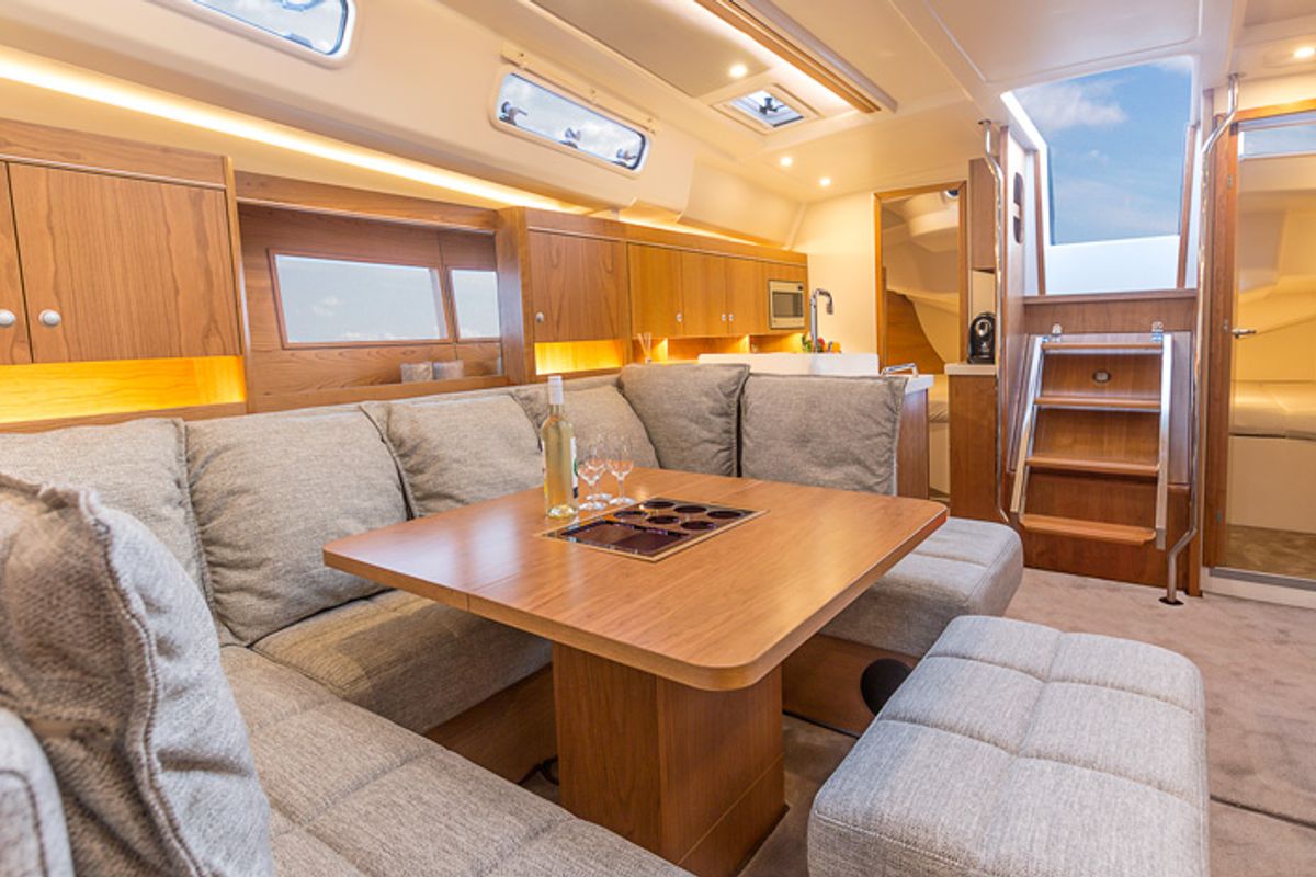 Salon of Marion, a Hanse Yachts Hanse 455 sailboat at Dubrovnik, Croatia