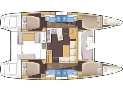Floor plan of Alex I, a Lagoon 450 catamaran at Grad Šibenik, Croatia