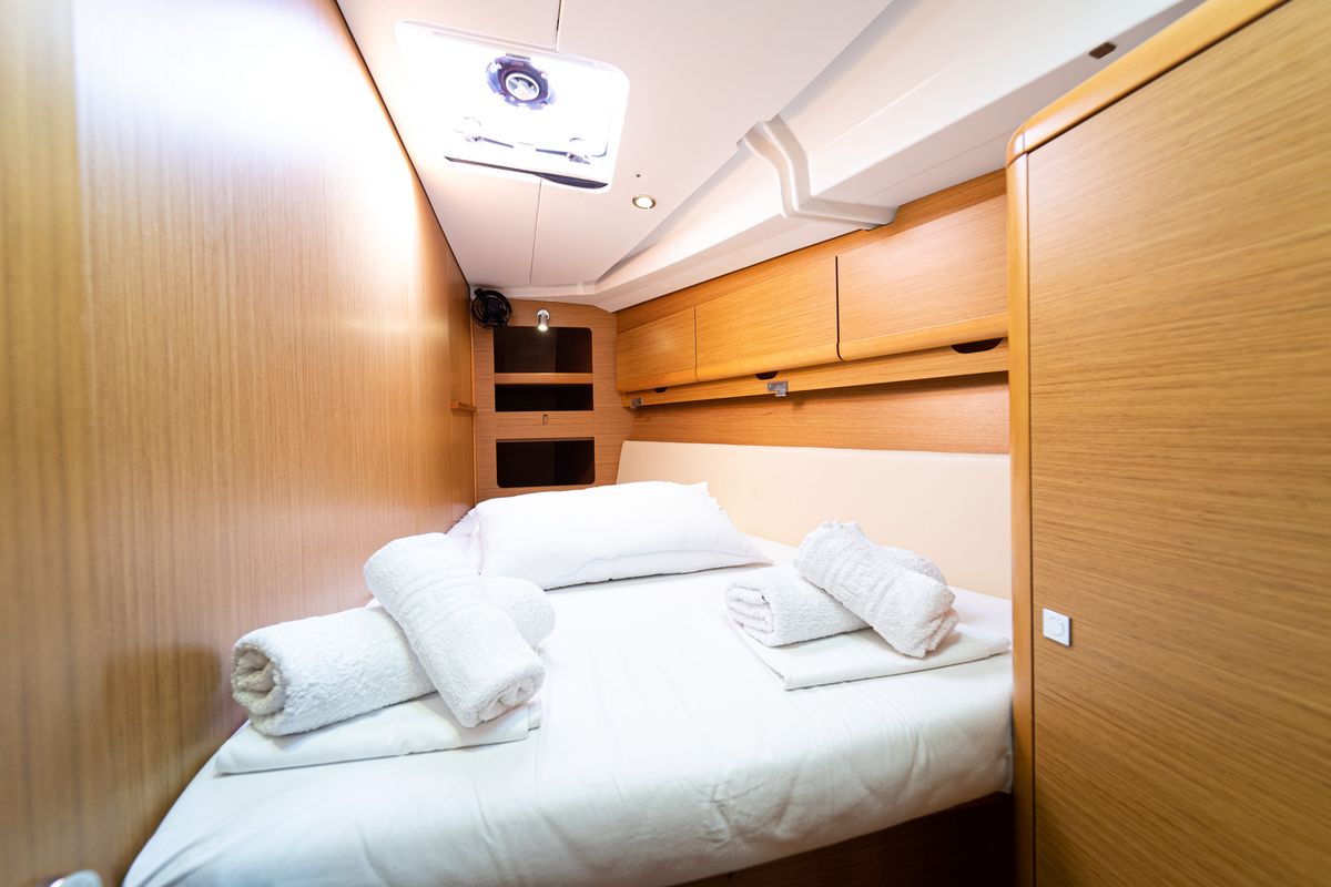 Cabin on Beethoven ( with Bowthruster ,Solar Panels), a Jeanneau Sun Odyssey 44 i sailboat at Kavala, Greece