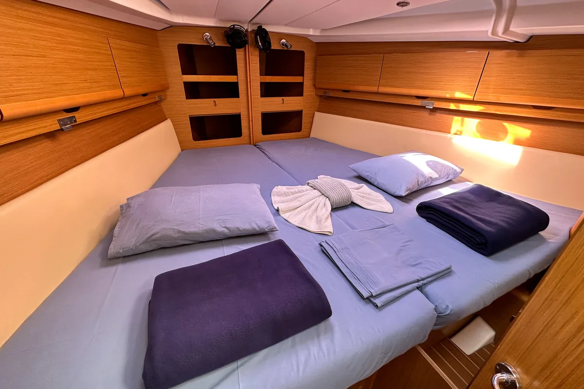 Cabin on Beethoven ( with Bowthruster ,Solar Panels), a Jeanneau Sun Odyssey 44 i sailboat at Kavala, Greece