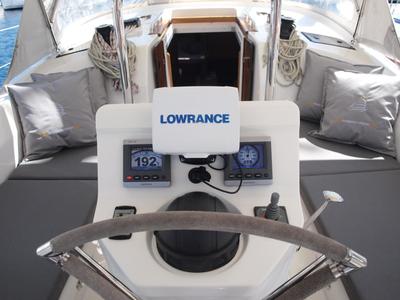 Cockpit of Sea Wolf, a Bavaria Cruiser 36 sailboat at Primošten, Croatia