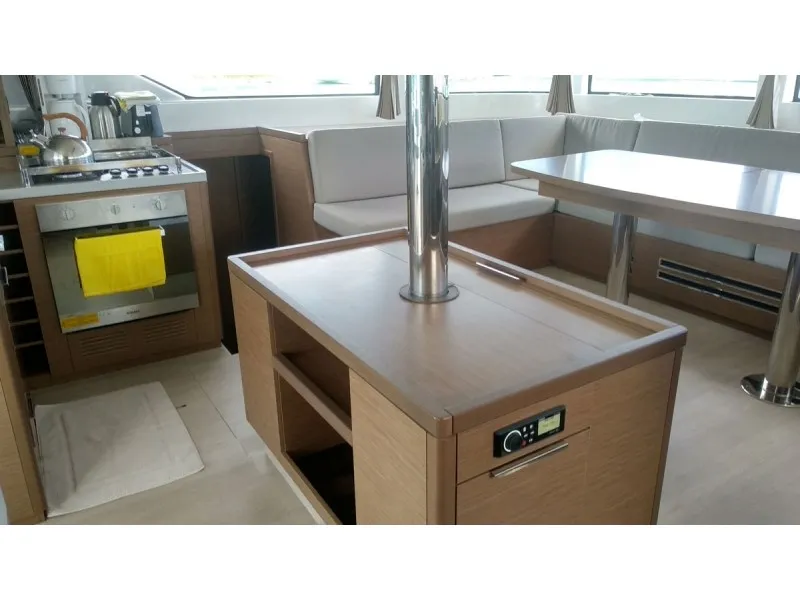 Galley of Ocean, a Lagoon 50 catamaran at Eden Island Marina, Seychelles