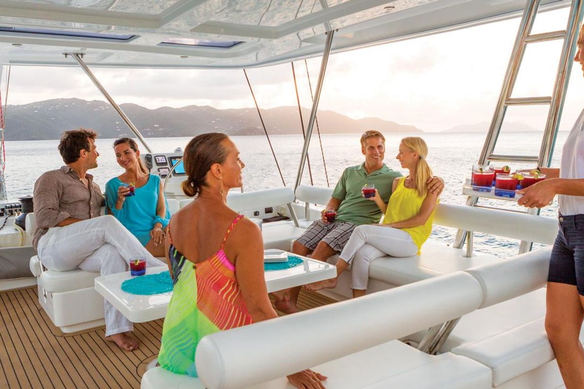 Deck of Moorings 5800 Crewed, a Leopard 58 catamaran at Road Town, British Virgin Islands