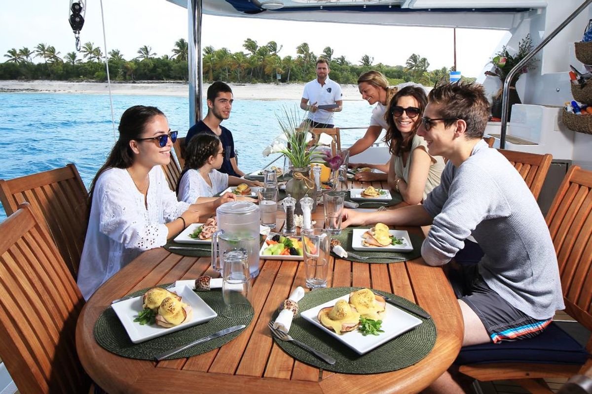 Deck of Moorings 5800 Crewed, a Leopard 58 catamaran at Road Town, British Virgin Islands