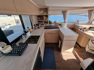 Galley of Altair, a Lagoon 46 catamaran at Olbia, Italy