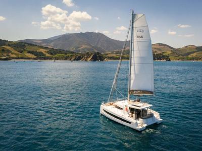 NN1, a Bali 4.2 catamaran at Mytikas, Greece