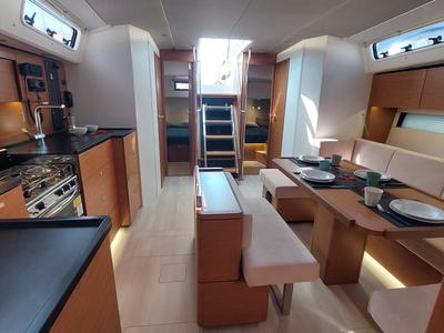 Galley of La Mariacristina, a Hanse Yachts Hanse 460 sailboat at Rosignano Solvay, Italy