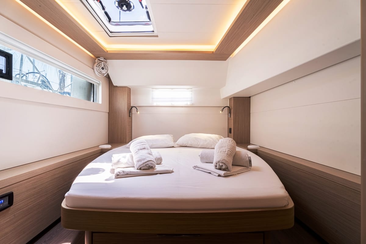 Cabin on Escape, a Lagoon 46 catamaran at Municipal Unit of Rhodes, Greece