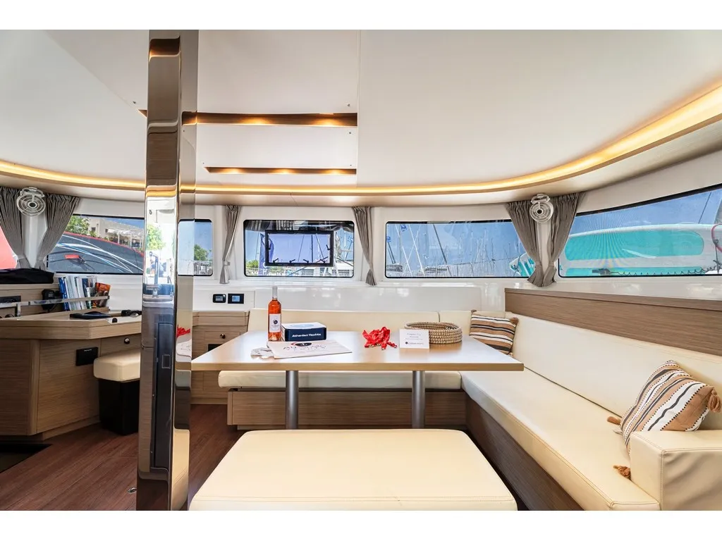 Salon of Escape, a Lagoon 46 catamaran at Municipal Unit of Rhodes, Greece
