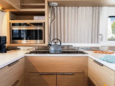 Galley of Escape, a Lagoon 46 catamaran at Municipal Unit of Rhodes, Greece