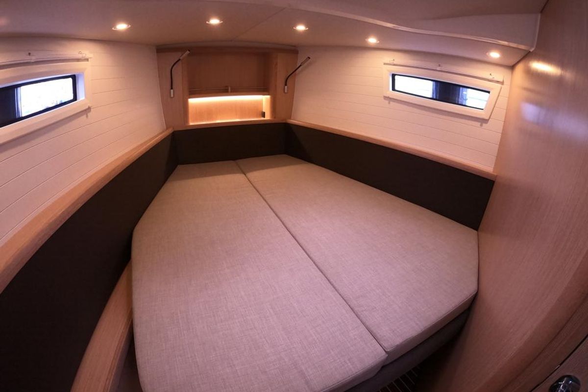 Cabin on Adonis, a Bavaria Vision 42 sailboat at Preveza, Greece