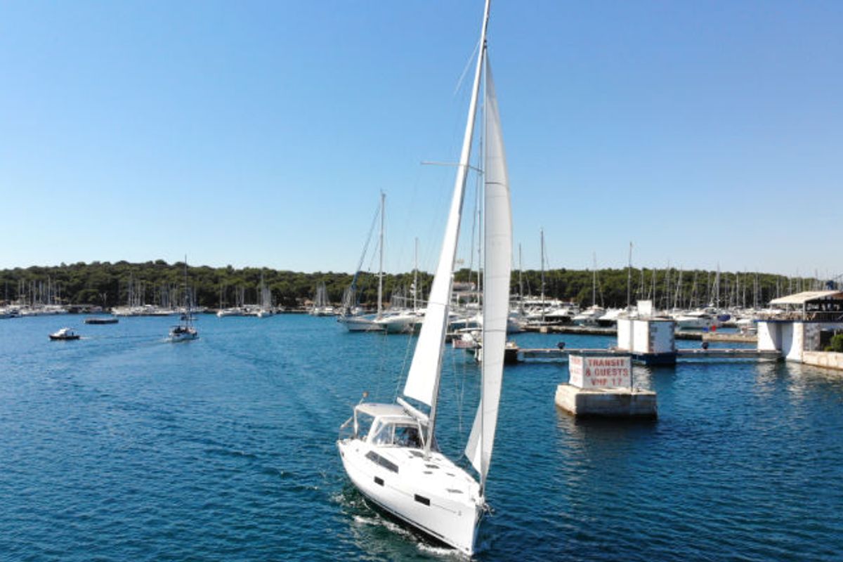 Exterior view of Pauline, a Beneteau Oceanis 41.1 sailboat at Grad Pula, Croatia