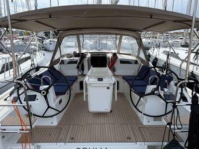 Cockpit of Bruna, a Beneteau Oceanis 40.1 sailboat at Grad Biograd na Moru, Croatia