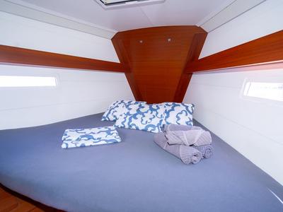 Cabin on Apus, a Dufour 412 GL sailboat at Grad Pula, Croatia