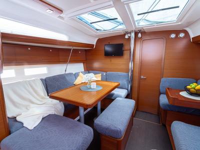Salon of Apus, a Dufour 412 GL sailboat at Grad Pula, Croatia