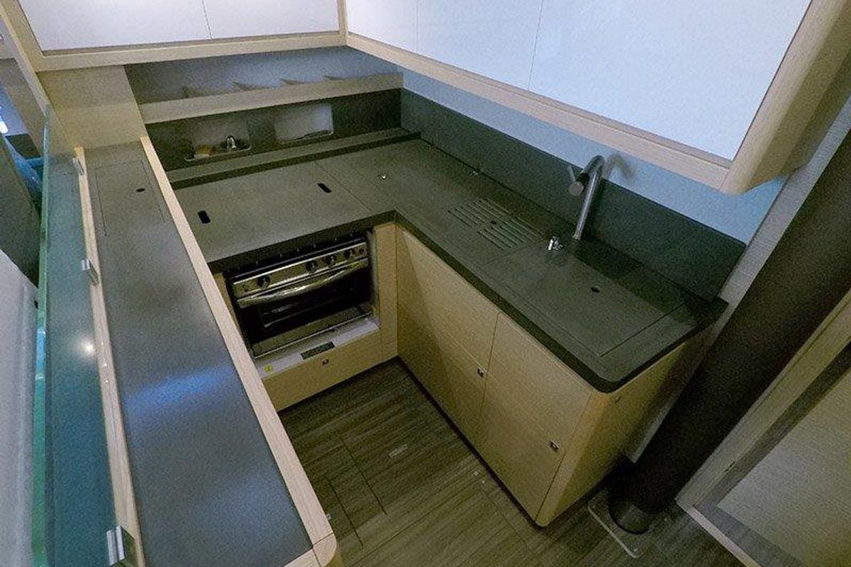 Galley of Vita, a Dufour 530 sailboat at Grad Šibenik, Croatia
