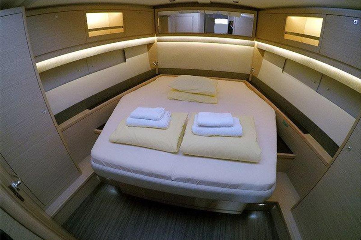 Cabin on Vita, a Dufour 530 sailboat at Grad Šibenik, Croatia
