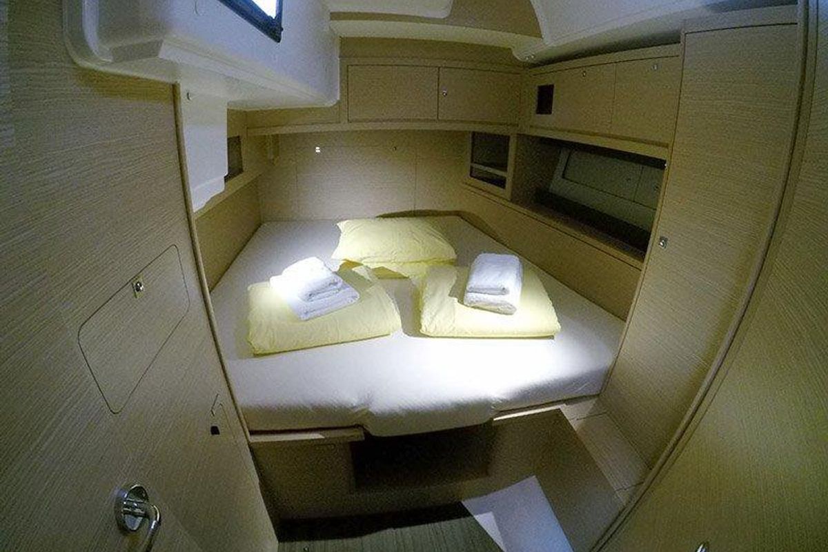 Cabin on Vita, a Dufour 530 sailboat at Grad Šibenik, Croatia