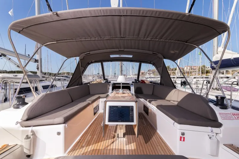 Salon of Vita, a Dufour 530 sailboat at Grad Šibenik, Croatia