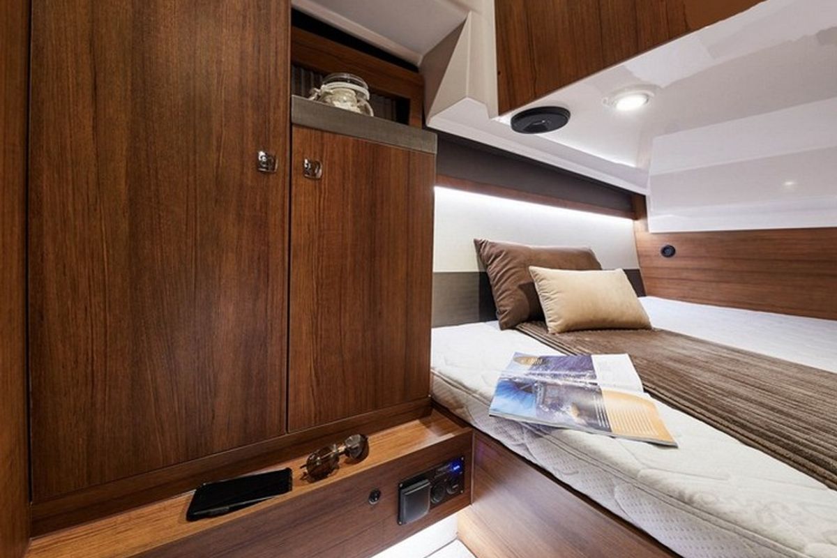Cabin on Maya Bay 3, a Northman 1200 motorboat at Split, Croatia