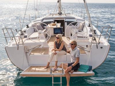 Cockpit of Faro, a Hanse Yachts Hanse 418 sailboat at Grad Biograd na Moru, Croatia