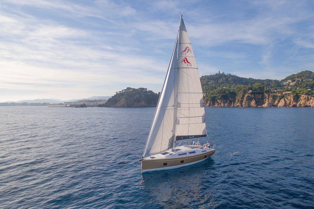 Exterior view of Faro, a Hanse Yachts Hanse 418 sailboat at Grad Biograd na Moru, Croatia