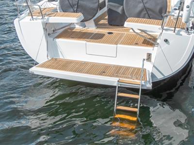 Deck of Faro, a Hanse Yachts Hanse 418 sailboat at Grad Biograd na Moru, Croatia