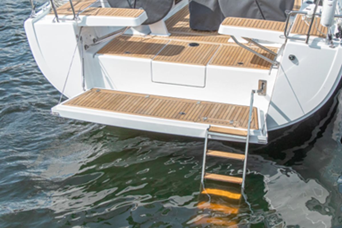 Deck of Faro, a Hanse Yachts Hanse 418 sailboat at Grad Biograd na Moru, Croatia