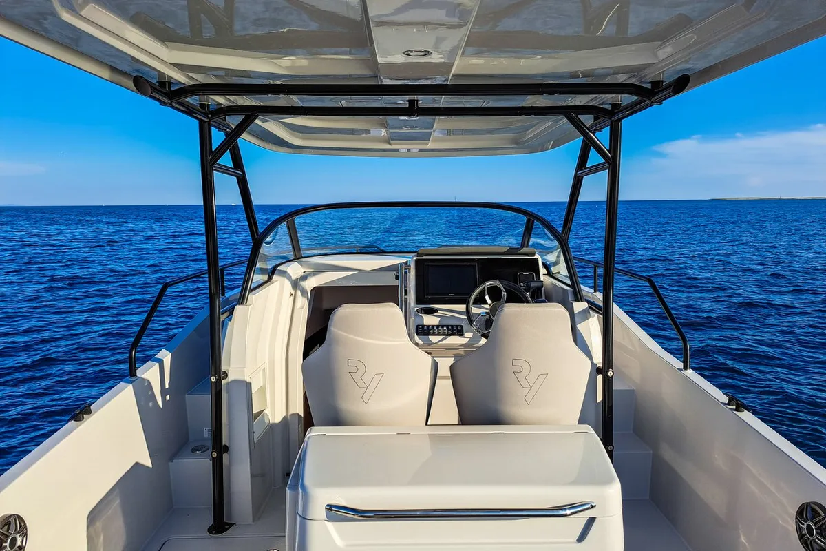 Cockpit of Ryck 280, a Ryck Yachts Ryck 280 motorboat at Grad Pula, Croatia