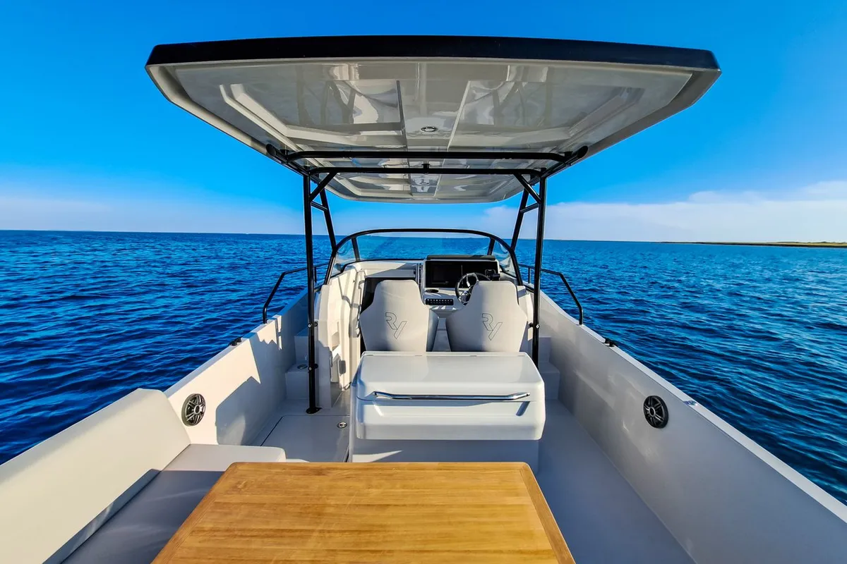 Deck of Ryck 280, a Ryck Yachts Ryck 280 motorboat at Grad Pula, Croatia
