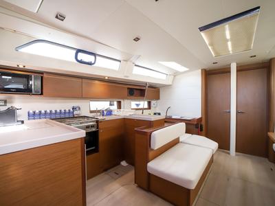 Galley of Briseide - Comfort line, a Beneteau Oceanis 51.1 sailboat at Olbia, Italy