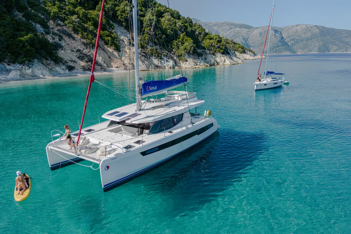 Exterior view of Sunsail 454L Premium, a Leopard 45 catamaran at Dubrovnik, Croatia