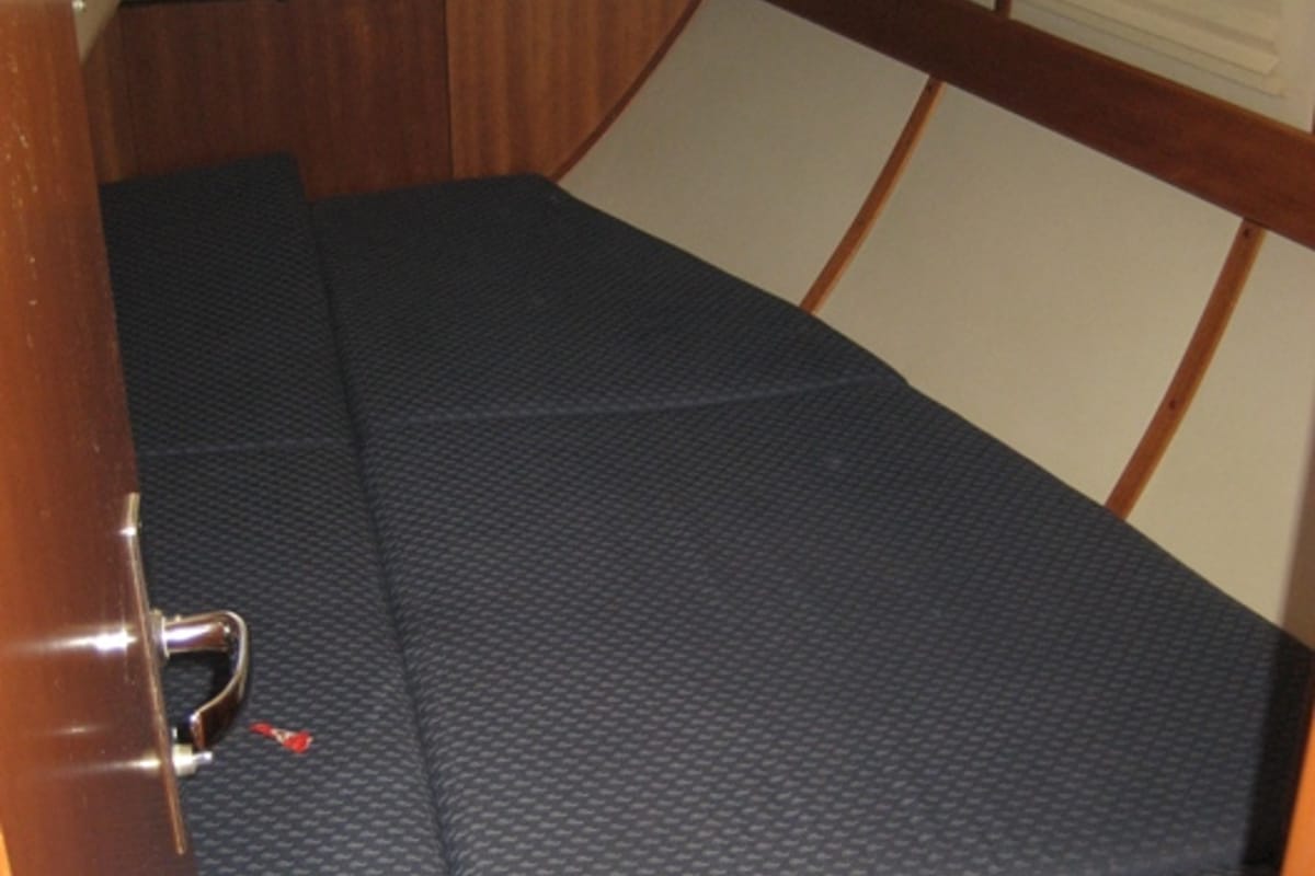 Cabin on NAIADA , a Elan Impression 384 sailboat at Piraeus, Greece