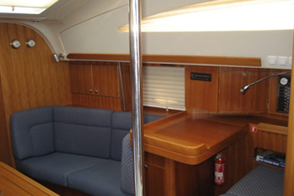 Salon of NAIADA , a Elan Impression 384 sailboat at Piraeus, Greece