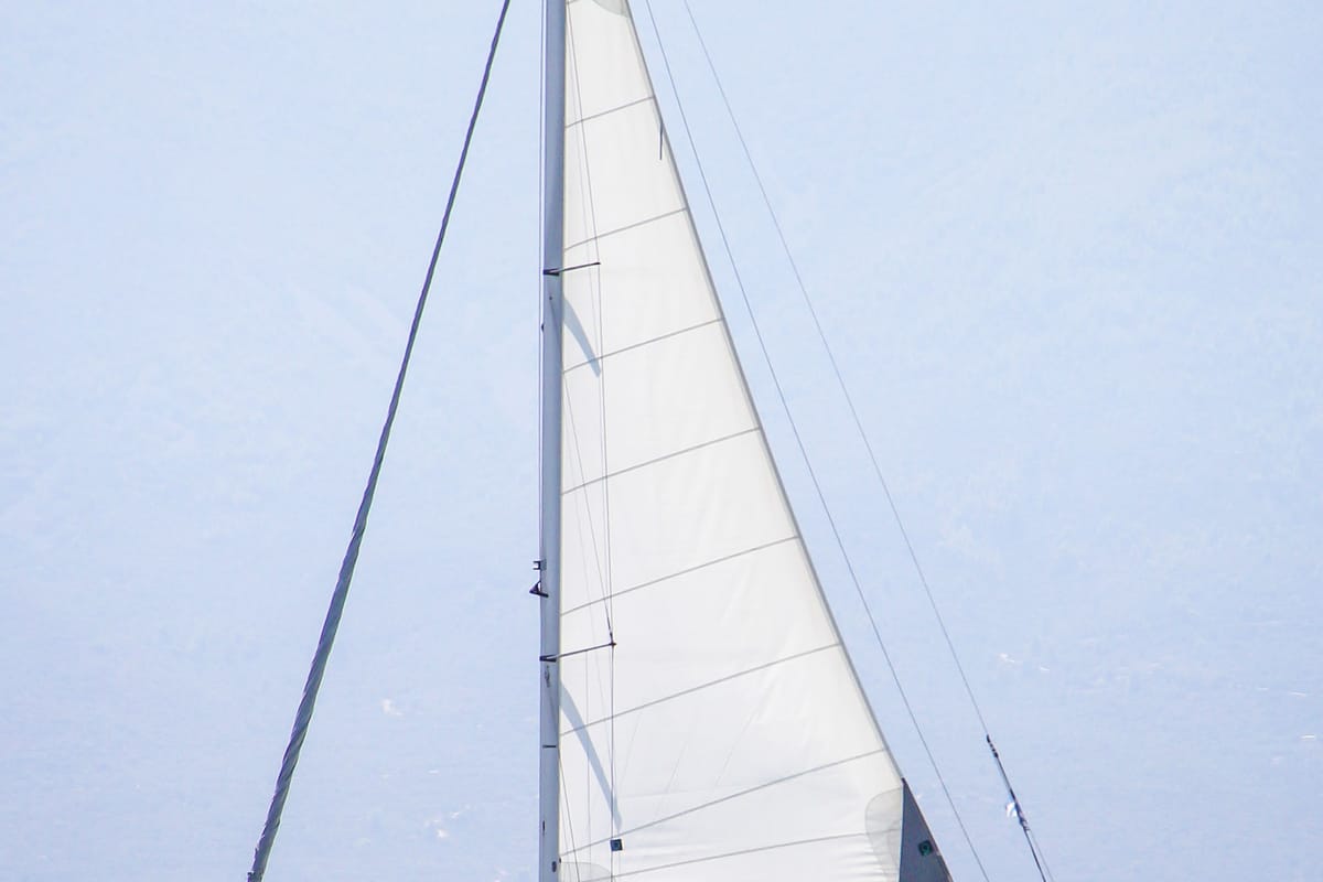 Exterior view of NAIADA , a Elan Impression 384 sailboat at Piraeus, Greece