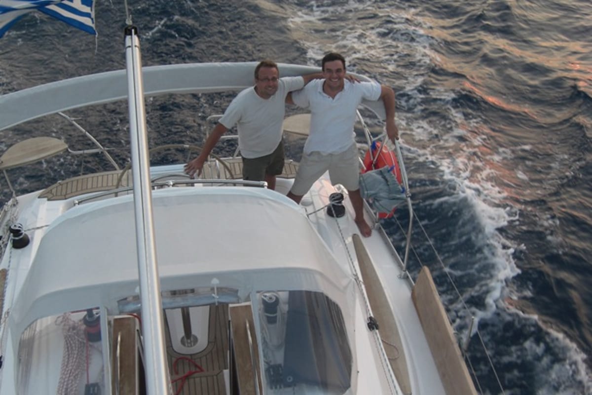 Deck of NAIADA , a Elan Impression 384 sailboat at Piraeus, Greece