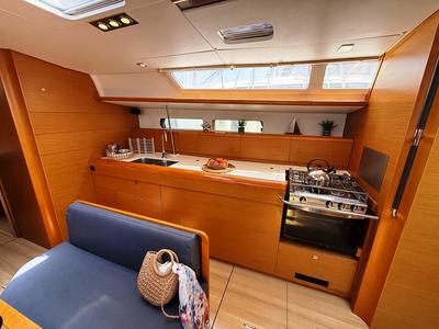 Galley of Kefi, a Jeanneau Sun Odyssey 469 sailboat at Preveza, Greece