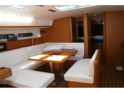 Salon of Kefi, a Jeanneau Sun Odyssey 469 sailboat at Preveza, Greece