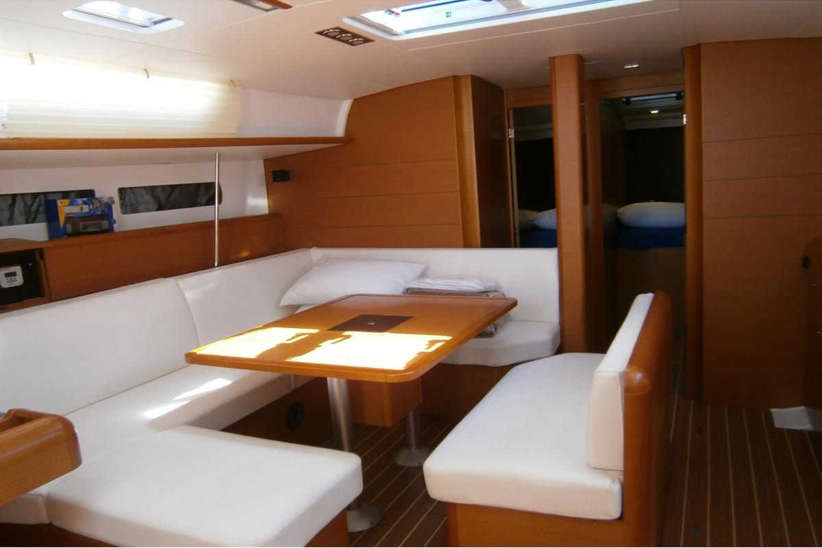 Salon of Kefi, a Jeanneau Sun Odyssey 469 sailboat at Preveza, Greece