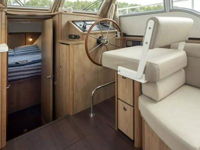 Cockpit of Salida, a Linssen motorboat at IJsselstein, Netherlands