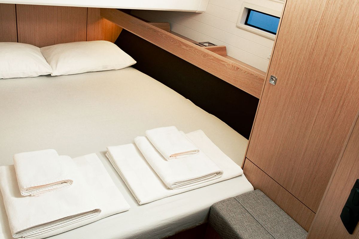 Cabin on Istanbul, a Bavaria Cruiser 46 sailboat at Fethiye, Turkey