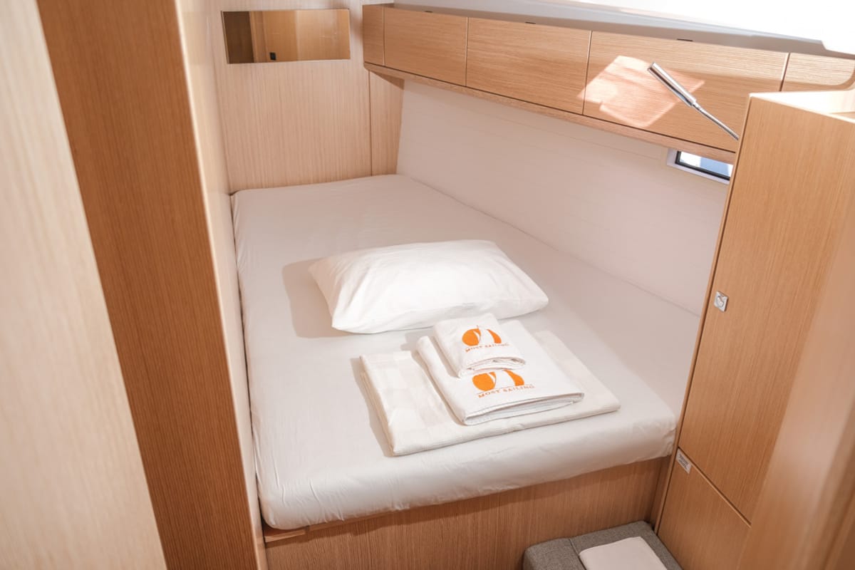 Cabin on Istanbul, a Bavaria Cruiser 46 sailboat at Fethiye, Turkey