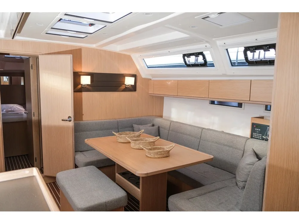 Salon of Istanbul, a Bavaria Cruiser 46 sailboat at Fethiye, Turkey