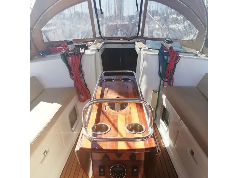 Cockpit of REN - TOTAL REFIT 2018, a Jeanneau Sun Odyssey 43  sailboat at Athens, Greece