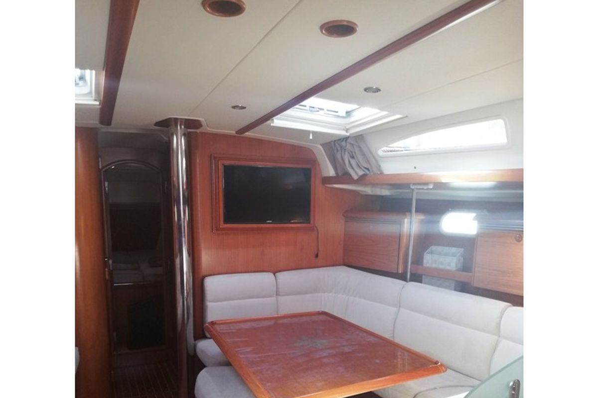 Salon of REN - TOTAL REFIT 2018, a Jeanneau Sun Odyssey 43  sailboat at Athens, Greece