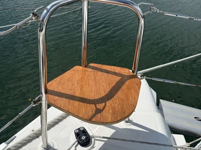Deck of Tigra, a Lagoon 42 catamaran at Le Gosier, France