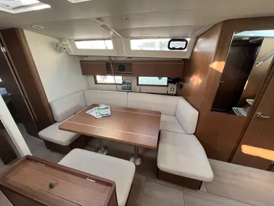 Cockpit of MariMar, a Beneteau Oceanis 46.1 sailboat at Municipal Unit of Lefkada, Greece