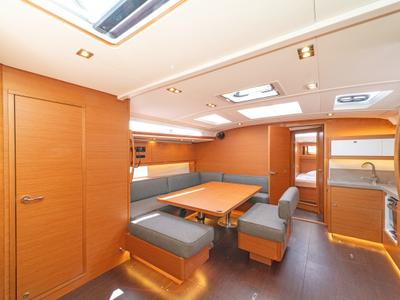 Salon of Imagine, a Dufour 470 sailboat at Kos, Greece