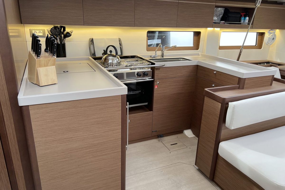 Galley of Dune, a Beneteau Oceanis 51.1 sailboat at Općina Rogoznica, Croatia